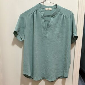 entro - Women's teal Top, V-neck Medium